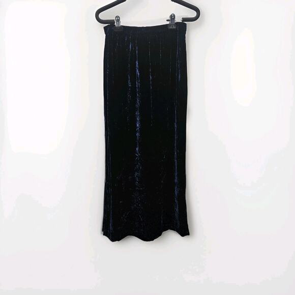 Kiko Dresses & Skirts - Vtg 90's Women's Velvet Maxi Skirt Navy Blue Small Whimsigoth Gothic Flowy Fairy